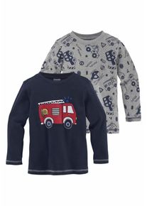 Kidsworld, Langarmshirt, Marine / Graumeliert