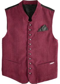 Spieth & Wensky SPIETH & WENSKY, Herren Trachtengilet in feiner Cord-Optik, Weinrot / Schwarz