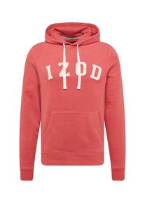 IZOD, Herren Sweatshirt 'LOGO HOODIE', Rot / Wei&szlig;
