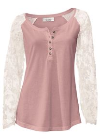 Heine, Damen Rundhalsshirt, Rosa / Rosé / Altrosa / Hellpink