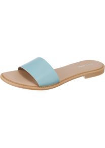 Pier One, Damen Pantoletten, Hellbeige / Hellblau