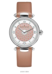 Claude Bernard, Damen Uhr '20509 3C', Hellbraun / Petrol / Silber / Weiß