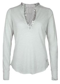 Better Rich, Damen Longsleeve 'Stand Up', Hellgrau / Silber