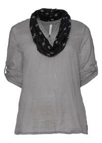 sheego Casual, Damen Tunika, Stone / Schwarz