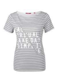 s.Oliver RED LABEL, Damen Ringelshirt, Grau / Weiß