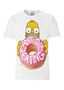 logoshirt, Herren T-Shirt 'Homer Simpson', Mischfarben / Wei&szlig;