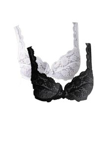 Petite Fleur, Damen Bügel-BH (2 Stck.), Schwarz / Weiß