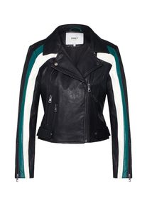 Only, Damen Jacke 'Solei', Petrol / Schwarz / Weiß