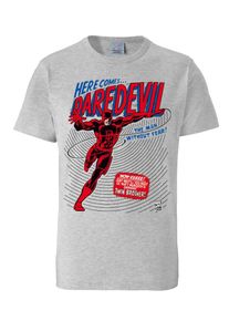 logoshirt, Herren T-Shirt 'Daredevil', Blau / Graumeliert / Rot