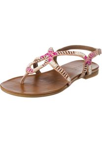 Inuovo, Damen T-Steg-Sandalen, Braun / Neonpink