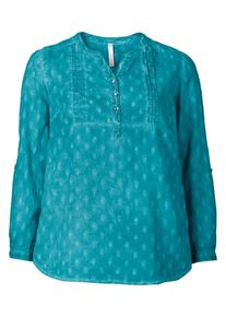 sheego Casual, Damen Casual Tunika, T&uuml;rkis / Wei&szlig;