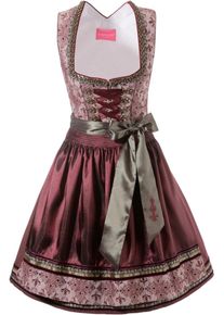 Kr&uuml;ger Dirndl Kr&uuml;ger Madl, Damen Dirndl midi in trendiger Farbkombination, Bordeaux