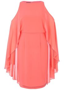 Apart, Damen Chiffonkleid schulterfrei mit Cape, Koralle