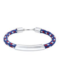 PAULO FANELLO, Herren Armband, Navy / Rot / Silber / Weiß