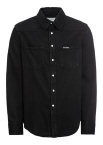 Calvin Klein Jeans, Herren Hemd 'FOUNDATION WESTERN OMEGA', Black Denim