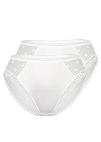 Sassa Mode Sassa, Damen Slip 'DOTTED MESH', Offwhite