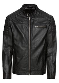 Selected Homme, Herren Lederjacke, Schwarz