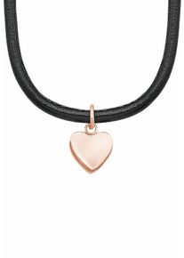 s.Oliver RED LABEL, Damen Kette mit Anhänger 'Herz, 2018562', Rosegold / Schwarz