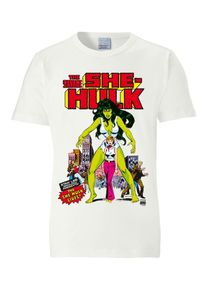 logoshirt, Herren T-Shirt 'She Hulk', Rot / Weiß