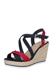Tom Tailor, Damen Keilsandale, Beige / Navy / Rot