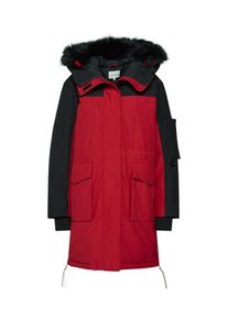 Tommy Hilfiger, Damen Mantel 'Tommy Icons Parka', Kirschrot / Schwarz