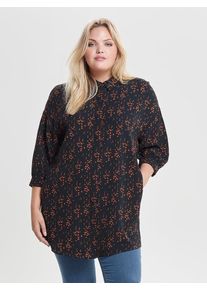 Only Carmakoma, Damen T-Shirt, Orangerot / Schwarz