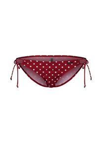 ABOUT YOU, Damen Bikini Hose 'Natalia', Weinrot / Weiß