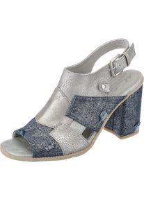 Mustang, Damen Riemchensandaletten, Blue Denim / Silbergrau