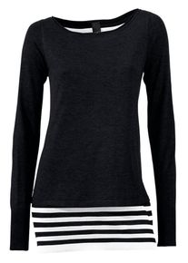 Heine, Damen 2-in-1-Pullover, Schwarz