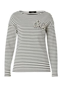 Hallhuber, Damen Ringelshirt mit Statet, Schwarz / Weiß