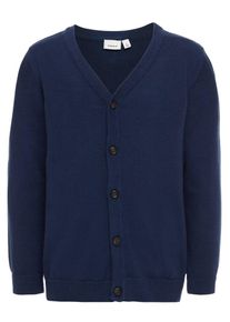 name it, Strick-Cardigan Lang&auml;rmeliger, Blau / Dunkelblau