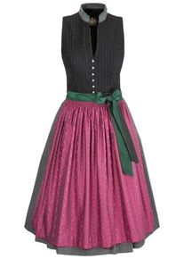 Hammerschmid, Damen Dirndl, Grau / Gr&uuml;n / Dunkelpink