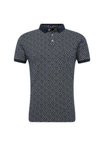 Pier One, Herren Polo, Dunkelblau / Weiß