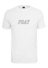 Mister Tee, Herren Shirt 'Pray Hands', Schwarz / Wei&szlig;