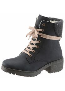 Rieker, Damen Winterstiefelette, Dunkelblau / Grau / Rosa