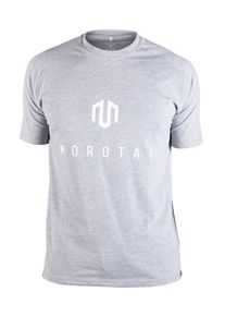 MOROTAI, Herren T-Shirt 'Brand Basic', Hellgrau / Wei&szlig;