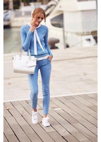 Bruno Banani, Damen Lederimitathose, Taubenblau