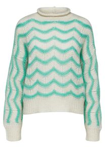 Selected Femme, Damen Pullover, Mint / Wei&szlig;