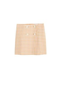 Mango, Damen Rock 'Cros', Apricot / Wei&szlig;