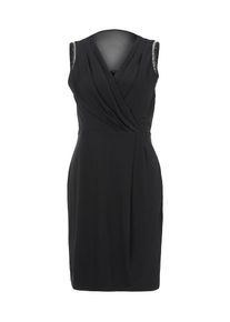 comma, Damen Cocktailkleid mit Perlenbesatz, Schwarz
