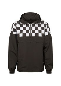 Urban Classics, Herren Jacke 'Check Pull Over Jacket', Schwarz / Weiß