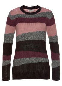 Boysen's BOYSEN'S, Damen Pullover, Graumeliert / Altrosa / Rotviolett / Schwarz