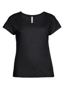 sheego Casual, Damen Oversize-Shirt, Schwarz