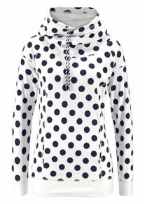 AJC, Damen Kapuzensweatshirt, Blau / Wei&szlig;