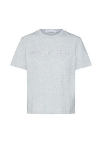 Calvin Klein Jeans, Damen Shirt 'INSTIT. EMBROIDERED STRAIGHT T', Grau