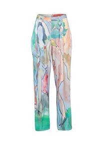 POSTYR, Damen Hose 'POSASTER LOOSE PANTS', Beige / Türkis / Grau