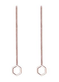 Elli, Damen Ohrringe 'Hexagon', Rosegold