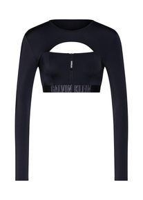 Calvin Klein Swimwear, Damen Bademode 'CROPPED RASH VEST', Schwarz