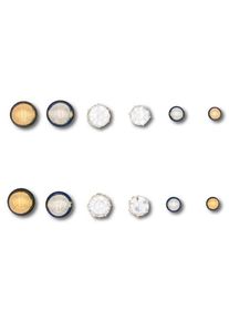J. JAYZ, Damen Ohrstecker-Set 'O5064', Gold / Grau / Weiß