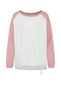 Mazine, Damen Sweatshirt 'Tacoma Batwing Sweater', Mauve / Wei&szlig;